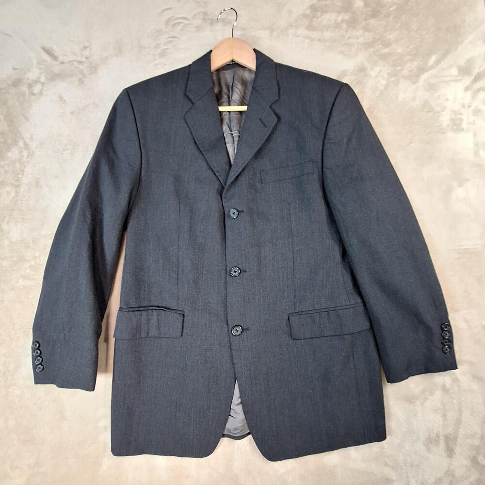 Calvin Klein Suit Jacket Mens 38R Gray Wool Ventless 3 Button Formal Canada
